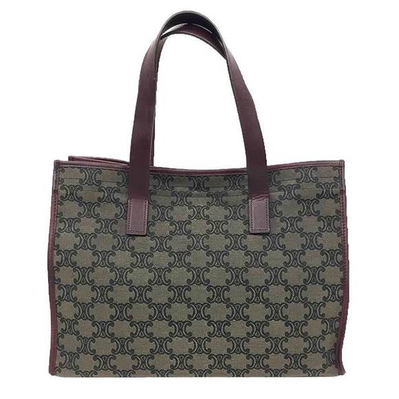 Céline Triomphe Green Canvas tote - Picture 1 of 3